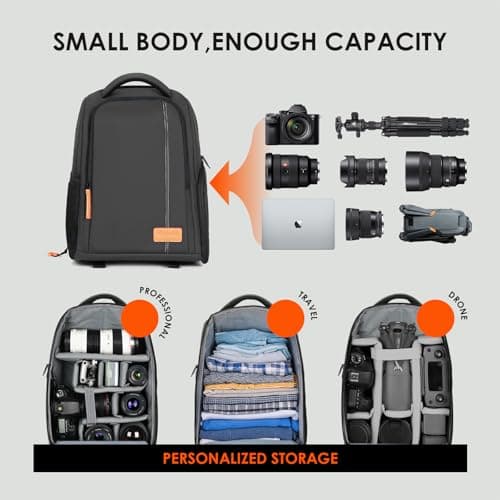 TARION Camera Bag Backpack 15L - Side Access Waterproof 15" Laptop Sleeve — view 3