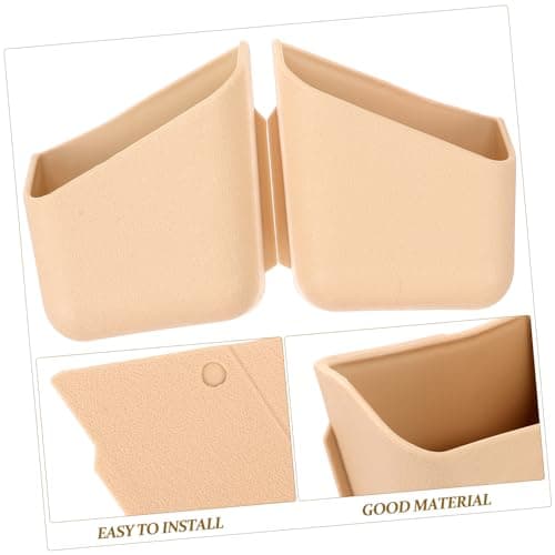 Garneck Car Storage Box and Adhesive Organizer Set 2pcs Beige Multifunctional Car Storage Holder for Sunglasses Phone Cards for Travel and Daily Use — view 5