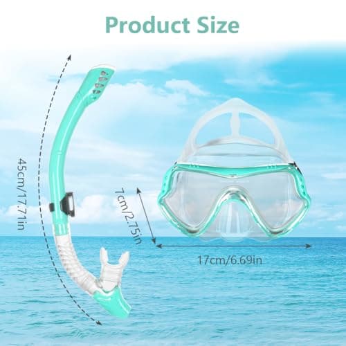 AOOSA Snorkel Set Adults, Anti-Fog Tempered Glass Snorkeling Gear — view 2