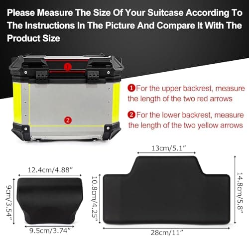 PSLER Motorcycle Top Box Back Support Cushion, Bike Back Box Luggage Case Universal Backrest(45L Suitcase) — view 2