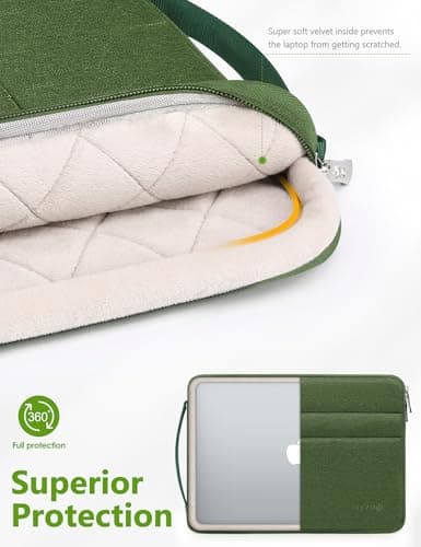HYZUO 15-16 Inch Laptop Case Sleeve Bag for MacBook Pro 16 M5, Grass Green — view 5