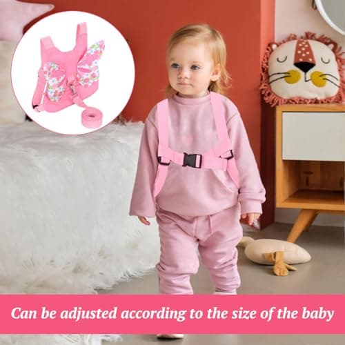 Toddler Leash Harness,3-in-1 Backpack Leash for Toddlers,Reins for Toddlers Girls,Toddler Reins for Walking 1-3 Years,Butterfly Wings Design,Adjustable Safety Child Reins for Walking,1-6 Years (Pink) — view 5