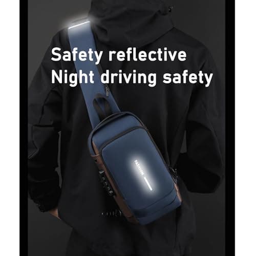 New Carbon Fiber Streamline Anti-Theft Sling Bag, Waterproof Password Anti-theft Chest Bag with USB Charging Port, Anti Theft Sling Bag for Hiking Cycling Running Travel (A) — view 6