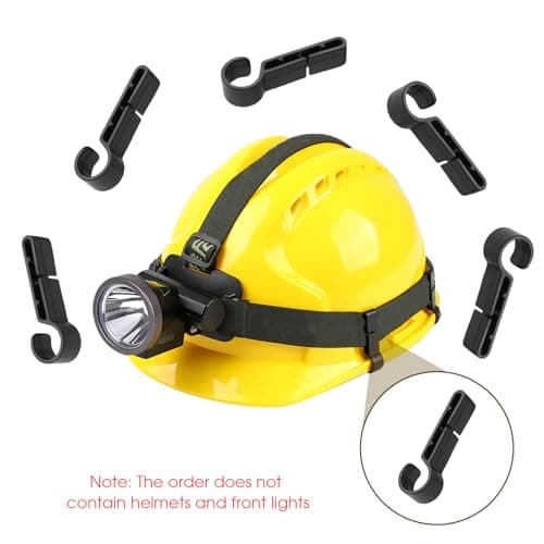 12 Pcs Hard Hat Light Clip Hard Hat Headlamp Accessory LED Light Helmet Clips for Headlamp Headlamp Hook Easily Mount Headlamp on Narrow Helmet Anti-Slip Stable Helmet Light Clips for Headlamp — view 5