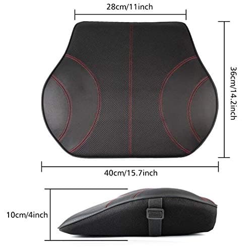 KOYOSO Car Lumbar Support Cushion, Back Support Pillow Leather Memory Foam — view 4