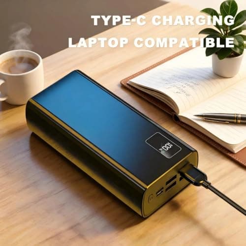 50000mAh Power Bank Fast Charging Portable Charger, USB & Type-C External Battery Pack with LED Digital Display, High Capacity USB C Power Bank for Mobile Phones, Tablets & More — view 2