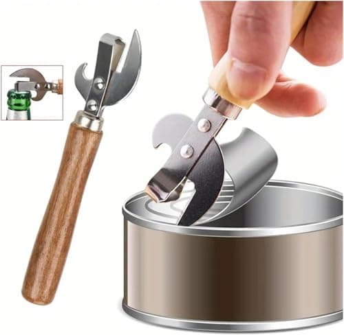 Premium Tin Opener, Tin Can Opener with Wooden Handle, Manual Can Opener — view 4