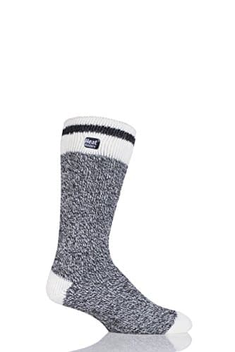 HEAT HOLDERS SOCKSHOP Mens 2.3 TOG Patterned and Plain Thermal Socks Pack of 1 Charcoal 6-11