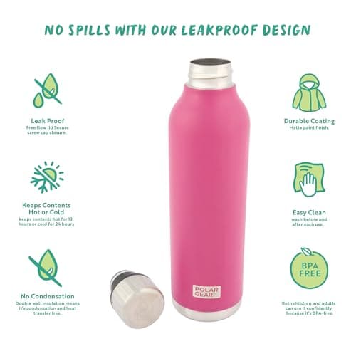 Polar Gear 500ml Metal Water Bottle - Insulated Water Bottles Leakproof — view 4