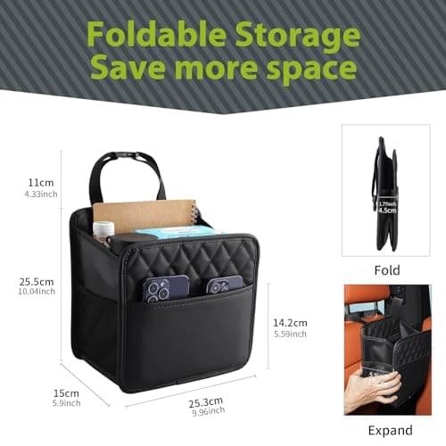 TepTupGa 2Pcs Car Seat Back Organizer with Cup Holders, Waterproof Large Capacity Hanging Car Backseat Storage Bag for Phones Documents Cups Bottle Travel Compatible with Most Vehicles — view 6