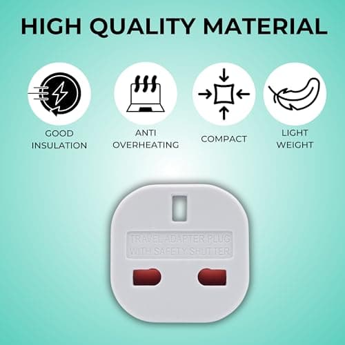 Double Dragon EU Travel Plug Adapter | UK 3 PIN to European 2 PIN Plug Converter Type C, E, F for Spain, France, Italy, Portugal, Germany, Greece, Sweden, Norway, Poland, Denmark, Finland (Pack of 2) — view 6
