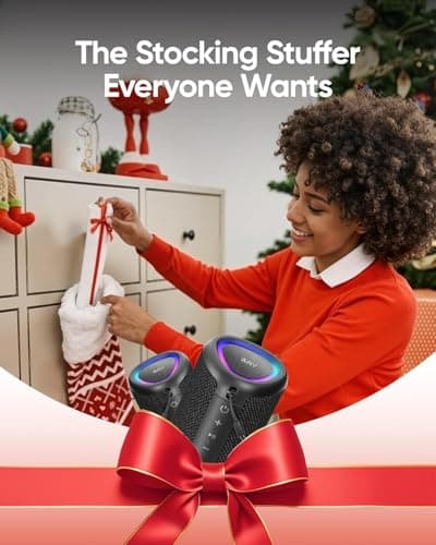 AY Portable Bluetooth Speaker with Lights, Powerful Crystal Clear Sound, IPX5 Waterproof, All Day Playtime, AUX&TF-Card Input, Bluetooth 5.3, TWS Paring, Small Wireless Speaker for Outdoor, Gift Ideas — view 5