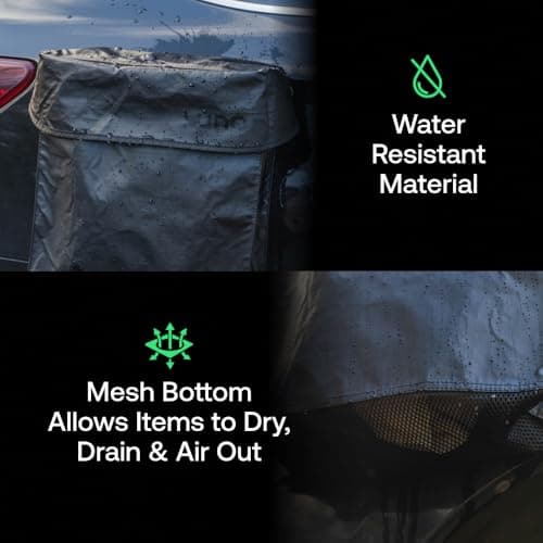Luno Magnetic Gear and Shoe Storage Bag - Water Resistant, Magnetic Attachment, Quick-Dry Mesh Bottom | Quick and Easy Install | Great for Shoes, Gear, or Trash While Camping, Black, L, Perfect — view 5