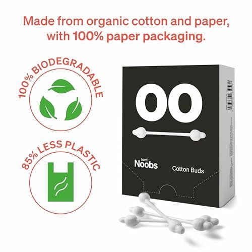 Love Noobs Baby Safety Cotton Buds, 100% Organic Cotton Earbuds for Babies, 240 Pieces, Ultra Soft Q Tips for Ears, Safety Cotton Swabs Suitable for Entire Household — view 5