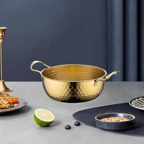 Llazsybz Korean Ramen Cookware Set for Outdoor Dining Adventures, Gold 18cm — view 2