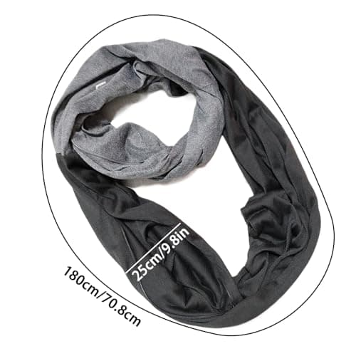 Infinity Scarf Lightweight Two Color Contrast Neck Warmer — view 5