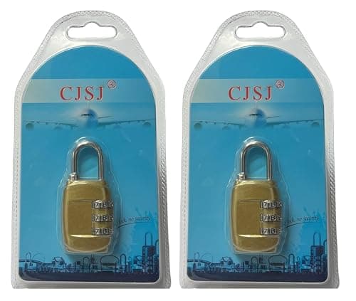 2pcs Luggage Locks, Padlocks with Code, Suitcase Locks, 3 Digit Combination Lock, Suitable for Gym Locker, Bike, School, Office, Bags (Gold)