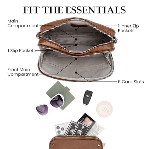 befen Brown Handbag Real Leather Shoulder Bags Women with RFID Blocking — view 4