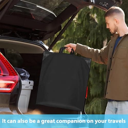 Fourindo 2 Pack 54 Inch Garment Bags, Heavy Duty Nonwoven Suit Bags with Handles and PVC Window for Travel & Storage, Hanging Clothes Cover for Suits, Dresses, Coats (Black, 137x60x10cm) — view 6