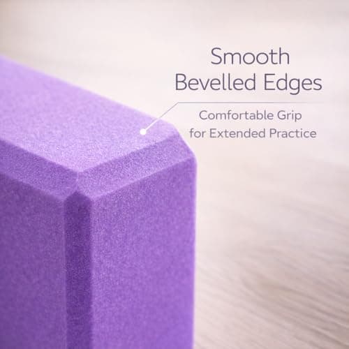 2 Pack Yoga Blocks High Density EVA Foam Non Slip Gym Bricks for Pilates Stretching Balance and Home Fitness Exercise (Purple) — view 3