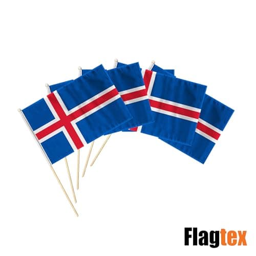 Flagtex Iceland Hand Waving Flag (9x6 Inch) - Premium Wooden Stick Hand Flag 9x6 Inch Natural Wood Pole European Blue White Red Nordic Cross Flag Events Parades — view 5