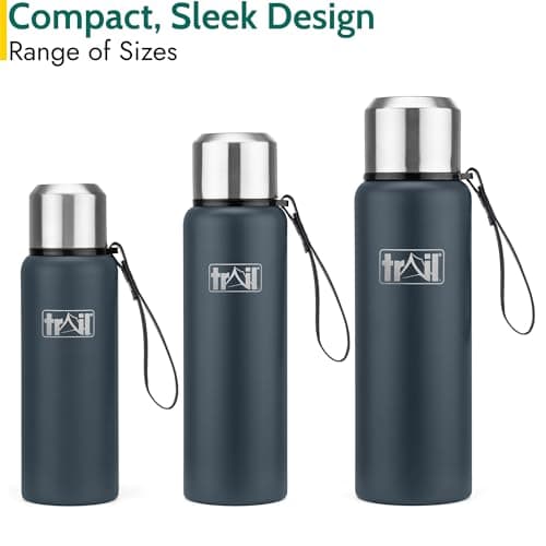 Trail Vacuum Flask with Strap, Camping & Travel, 800ml, Dark Grey — view 5
