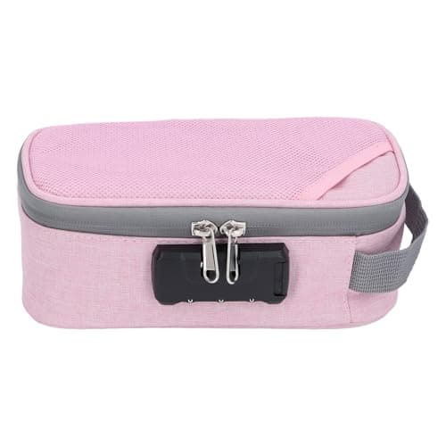 Odor Resistant Storage Bag, Code Lock Design Odor Resistant Suitcase Container Lightweight Multifunctional Easy to Use for Travel (Pink)