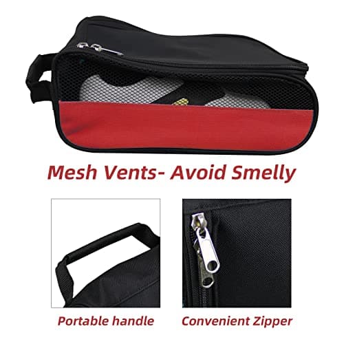 Portable Golf Shoe Bag Outdoor Travel Zippered Waterproof&Breathable Carrier Bags for Men and Women — view 2