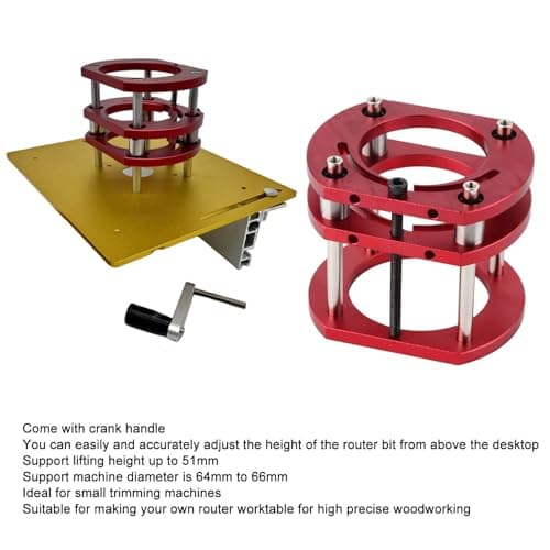 Router Lift Base, Aluminum Alloy Stainless Steel 4 Jaw Clamping Universal Router Table Lifting System Base for Small Trimming Machines — view 2