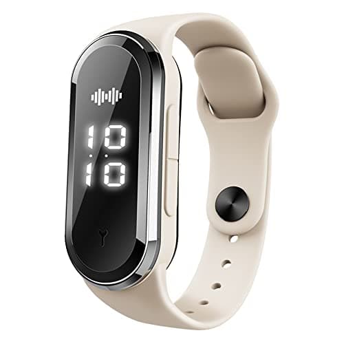 Ultrasonic Mosquito Repellent Bracelet, Electronic Bionic Mosquito Repellent Pest and Insect Repellent Sport Bracelet with Clock Display & Body Temperature Detection(White)