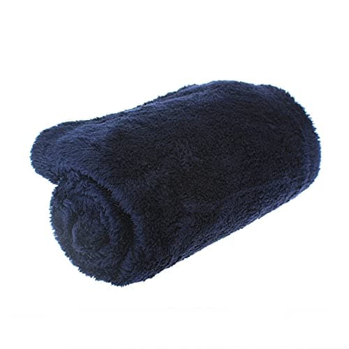 Soft Fluffy Fleece Blanket for Cats & Dogs | Warm Pet Throw | Machine Washable | Bed Blanket and Travel | Protects Furniture | Navy, Small 60 x 80cm — view 2