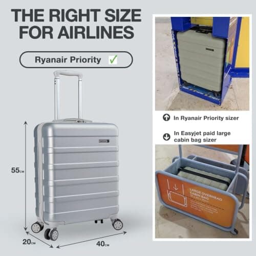 Cabin Max Cabin Suitcase Large for Ryanair, Easyjet 55x40x20 Hand Luggage — view 6