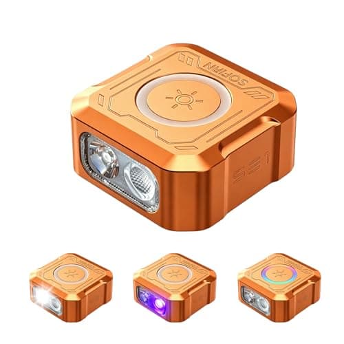 Sofirn SE1 Mini Keychain Flashlight, 300 Lumens EDC Flashlight with UV Light, RGB Ring, Magnet & USB-C, Rechargeable CNC Metal Body for Everyday Carry, Emergency, Camping & Outdoor