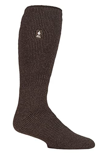 HEAT HOLDERS - Mens & Womens Knee High Thermal Socks | Extra Thick Warm Socks with Fluffy Insulated Inner for Winter | Ideal Socks for Outdoor Boots (6-11, Brown)