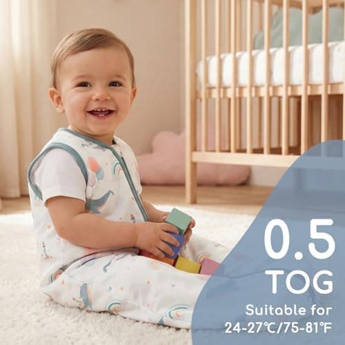 Yukkidds Baby Sleeping Bag 0.5 Tog, Summer Sleep Sack 0-6 Months — view 3