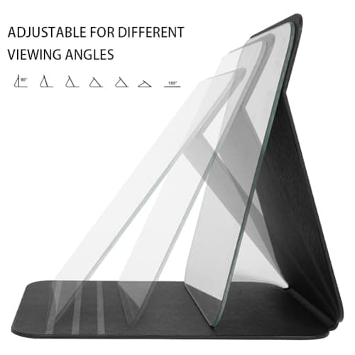 OSDUE Folding Tabletop Mirror, 16 * 11cm Black PU Leather Portable Travel and Desktop Vanity Mirror with Stand for Office Desk, Vanity Table, Camping — view 4