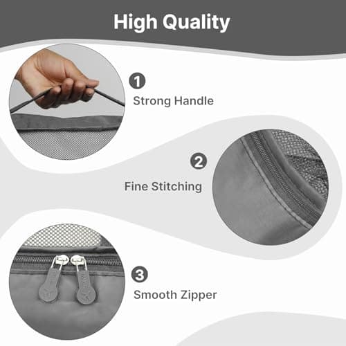 Extra Large Packing Cubes 6 PCS, 62x40x15CM Same Size Suitcase Organiser Bags, Mesh Packing Cubes for Suitcases Extra Large Set Only (Light Gray, 6 x XXL) — view 5