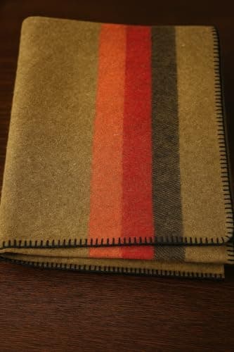 German Army Wool Blanket, 165 x 225 cm, 2.5 kg, Thick, Warm & Durable - Heavy Duty for Camping, Outdoor, Survival, Emergency, and Tactical Use Wool Fabric Throw Blanket Soft Fleece — view 2