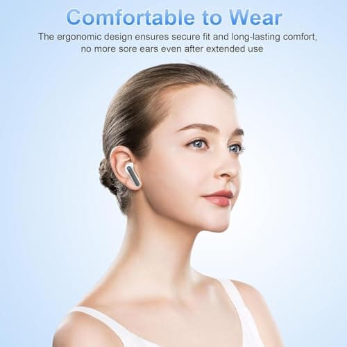 Wireless Earbuds, Bluetooth 5.4 Headphones in Ear with HiFi Stereo Deep Bass, 4 ENC Noise Cancelling Mic Wireless Earphones 40H Playtime, Bluetooth Earbuds Dual LED Display, IP7 Waterproof, Grey — view 6