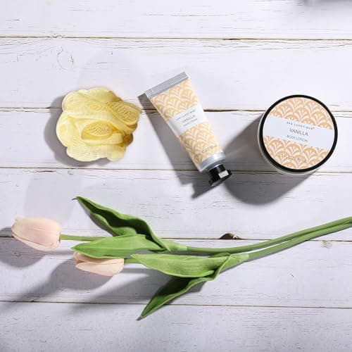 Spa Luxetique Gifts for Women, 6pcs Vanilla Bath Spa Gift Set, Travel Gift Box with Hand Cream, Body Lotion, Shower Gel, Bubble Bath, Mothers Day Gift, Valentine's Gifts for Her Christmas Gift — view 4