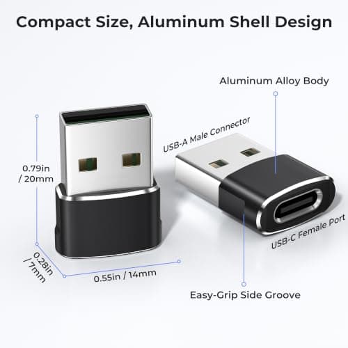 BASESAILOR USB to USB C Adapter,USBC Female to USB A Male Adapter 3Pack — view 5