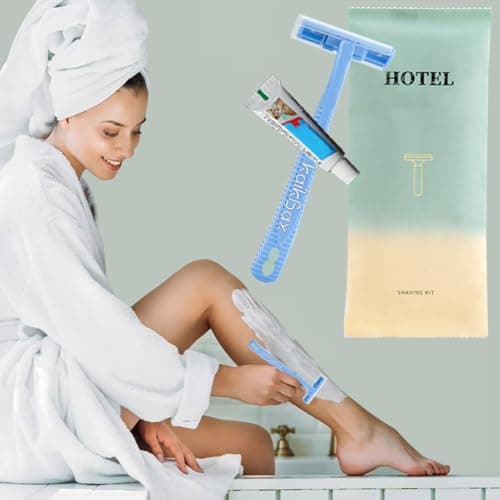 10Pack Luxury Individually Wrapped Hotel Disposable Razors Kit With Shave Cream; Clean and Hygienic; Multipurpose Travel Private Body Razor; Guest Shaving Razor Set for Home Hotel Travel — view 4