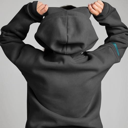 Womens Travel Hoodie with Eye Mask,Hoodies for Women Oversized Hoodie Zip Up Sweatshirts Plain Sweatshirt Jacket Casual Long Sleeve Coat with Pockets Autumn Thermal Fleece OuterwearLadies Outfit — view 6