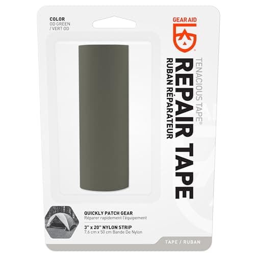 Gear Aid Tenacious Tape 3”x20” Fabric and Vinyl Gear Repair Tape, Quickly Fix Holes and Rips in Puffy Jackets, Rain and Snow Gear, Tents, Sleeping Bag and More, OD Green, 1 Pack — view 2