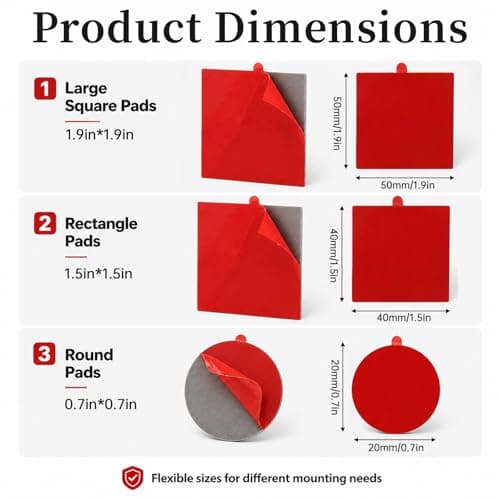 AmzDaKai Heavy Duty Sticky Pads, Double Sided Sticky Pads, Dash Cam Sticky Pad – High Adhesion Heat-Resistant Mounting Tape for Car Dashboard, Windshield, and Phone Holders (12-Pack) — view 2