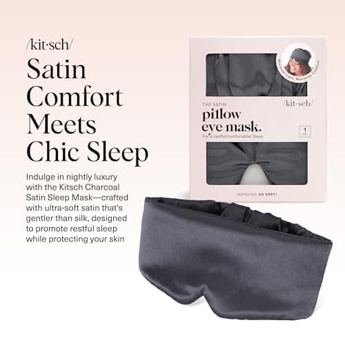 Kitsch Satin Sleep Mask - Charcoal Black — view 2