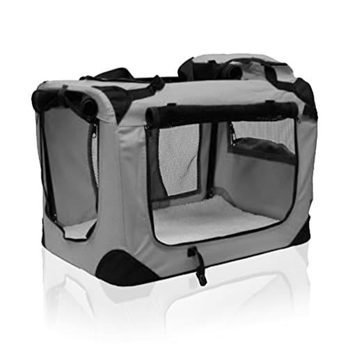 Petbarn Portable Soft Fabric Pet Carrier Folding Dog Cat Puppy Travel Transport Bag (Large, Grey) — view 4