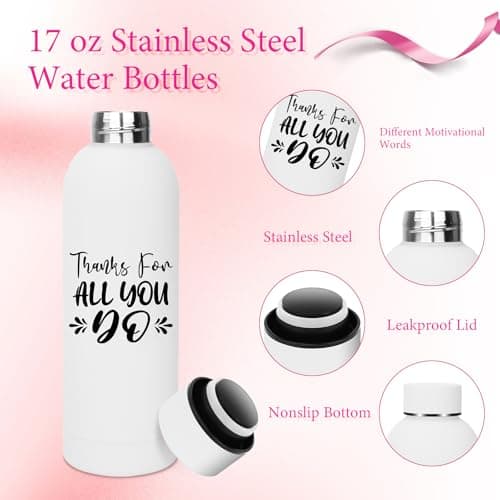 8 Pack Thank You Insulated Tumblers, 500 ml Stainless Steel Travel Mugs — view 3
