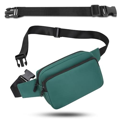 IHIGOGOFA Bumbags Waist Fanny Pack Fashion Bum Bag with 30cm Extended Belt for Dog Walking Climbing Hiking Travel Cycling Girls Ladies Men Women (Green)