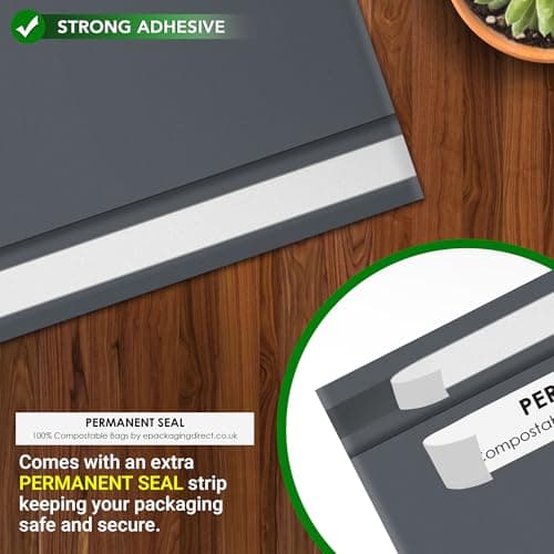 50 Mixed Compostable Mailing Bags Poly Postal Self Seal Bags 4 Sizes 50 from Each iSOUL Small to Large Mailing Bags Postage Packaging Assorted Mailers Posting Shipping Post Parcels Package Bags — view 4